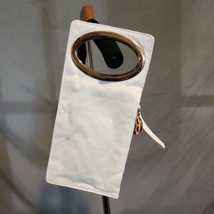 IMAN Vintahe White Clutch with Gold Accents